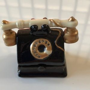 TRINKET BOX WITH HINGED LID OLD BLACK TELEPHONE